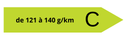 Émission de CO2 comprise entre 121 et 140 g/km